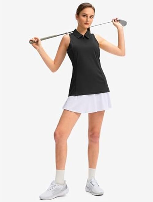 G Gradual Women's Sleeveless Golf Shirt Zip Up Quick Dry Collared Tank Tops Racerback Tennis Athletic Polo Shirts for Women