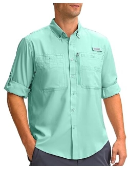 Men's Long Sleeve Sun Protection Fishing Shirt with Zipper Pockets UPF 50  Lightweight Cool Sun Shirts for Men Hiking Outdoor