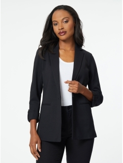 Women's One Button Compression Rolled Sleeve Jacket