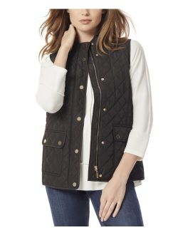 Women's Quilted Patch Pocket Vest Jacket