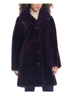 Women's Faux-Fur Button-Front Coat