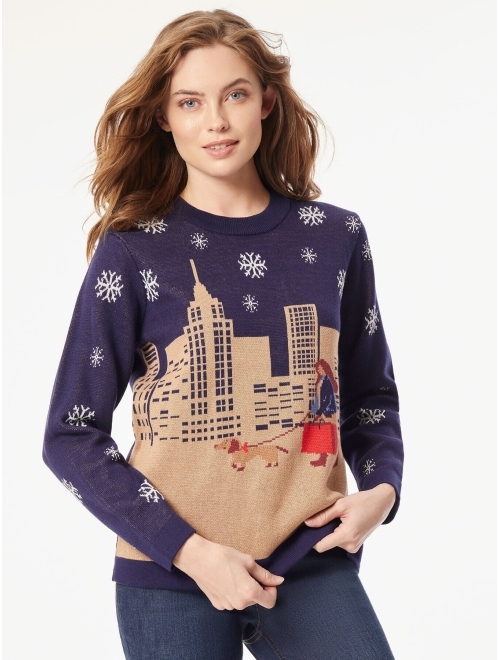 JONES NEW YORK Women's City Girl Crewneck Sweater