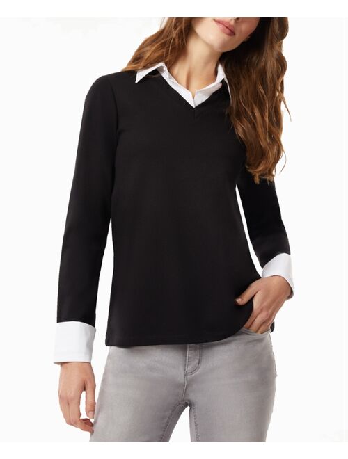 JONES NEW YORK Women's Serenity Layered-Look Sweater