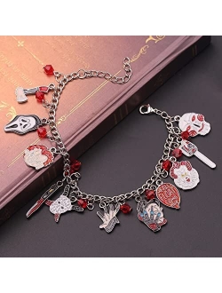 Rongji Jewelry Classic Movie Charm Bracelet for Men - Horror Movies Game Bracelet Halloween Scary Cosplay Costume Jewelry Collection Gift for Fans