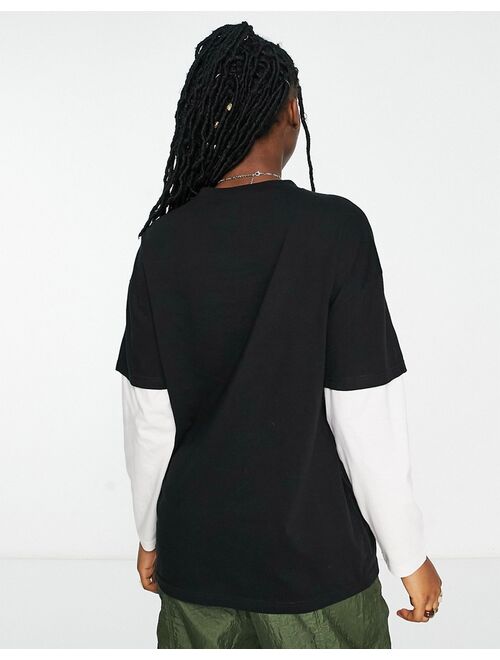 Daisy Street relaxed grunge skater t-shirt with underlayer