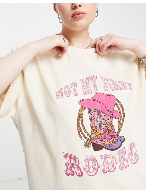 Daisy Street Plus relaxed T-shirt with rodeo graphic