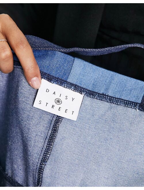 Daisy Street patchwork denim tote bag
