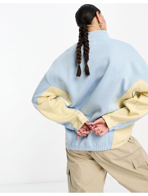 Daisy Street Active Landscape 1/4 zip sweatshirt in blue