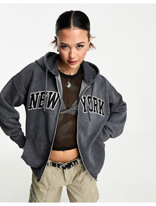 Daisy Street overdye New York hoodie