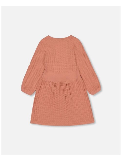DEUX PAR DEUX Girl 3/4 Sleeve Knitted Dress Cinnamon Pink - Child