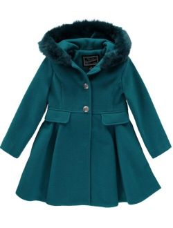 S ROTHSCHILD & CO Toddler and Little Girls Hooded Faux Fur Trim Coat