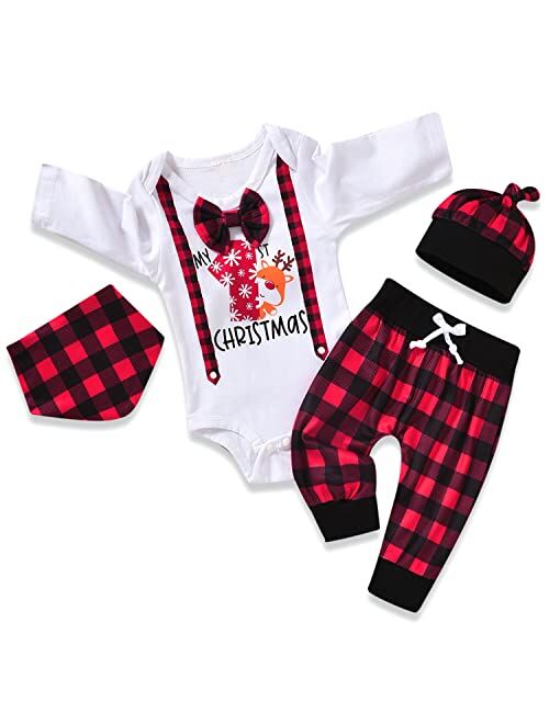 Aalizzwell Newborn Baby Boys Christmas Outfit
