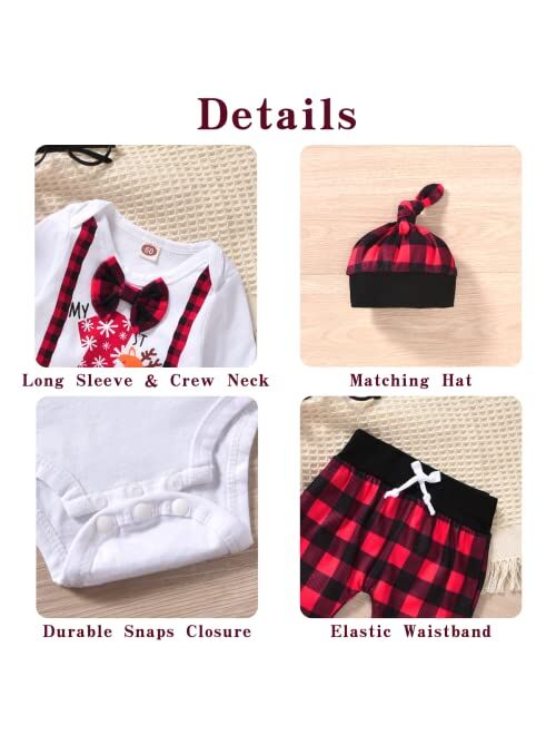 Aalizzwell Newborn Baby Boys Christmas Outfit