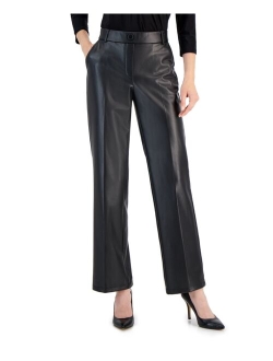 Women's Mid-Rise Wide-Leg Pull-On Pants