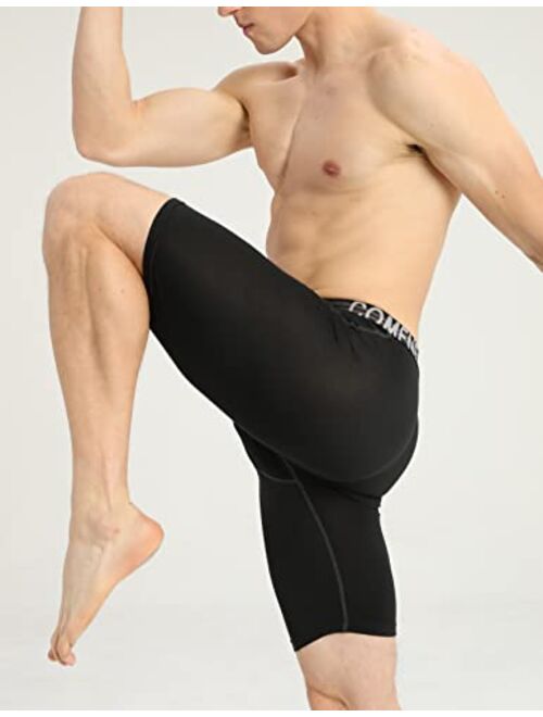 Comfneat Men's 9" Long Boxer Briefs Sports Performance Breathable Underwear 4-Pack