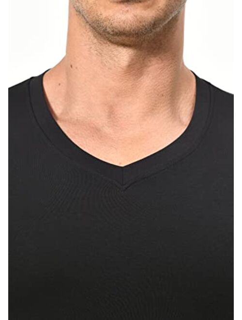 Comfneat Men's Undershirts Bamboo Viscose V-Neck Cool Feeling T-Shirt 3-Pack Knit Tops