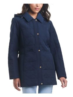 Women's Petite Hooded Quilted Coat