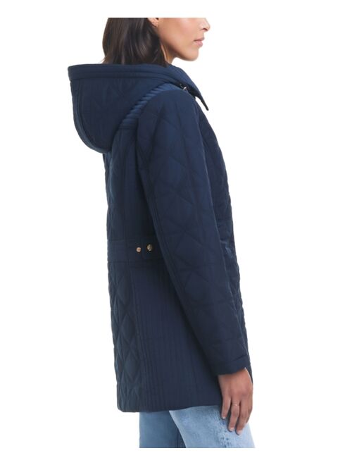 JONES NEW YORK Women's Petite Hooded Quilted Coat