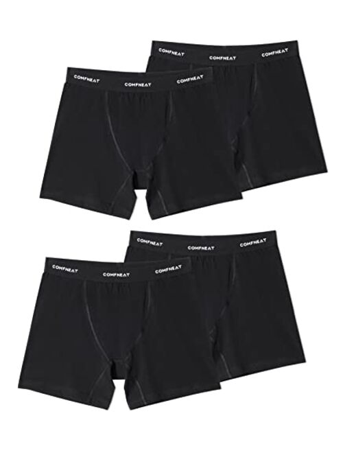 Comfneat Women's 4-Pack Boyshorts Cotton Spandex Boxer Briefs Stretchy Underwear Knitwear