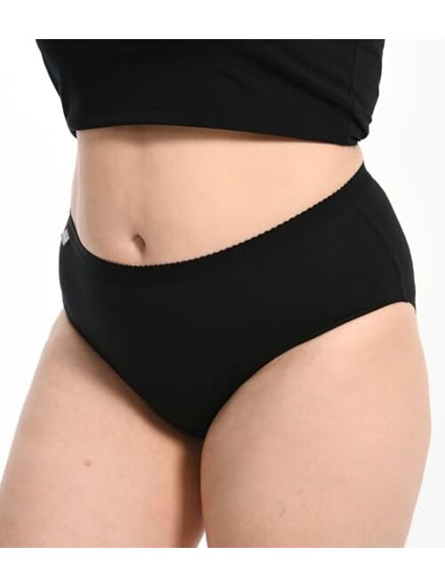 Comfneat Women's 6-Pack Pure Cotton Briefs High Waisted Underwear