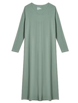 Comfneat Women's Sleepwear Long Sleeve Nightgown Soft Cotton Nightwear