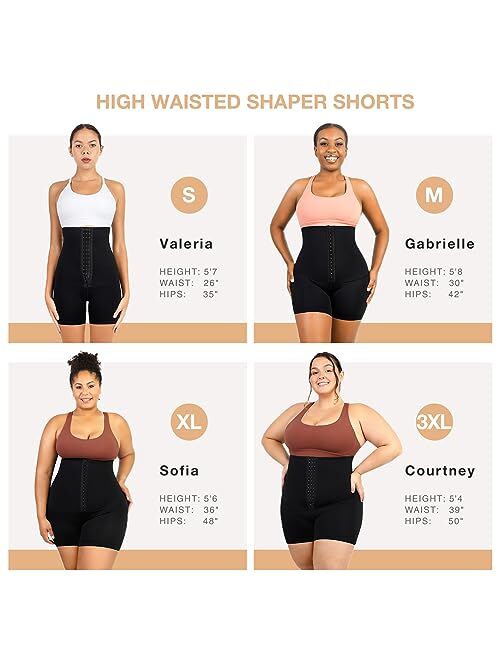 FeelinGirl Body Shaper for Women Tummy Control High Waist Shapewear Shorts Butt Lifter Thigh Slim Waist Trainer Shorts