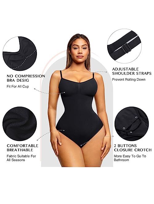 FeelinGirl Shapewear Bodysuit Sculpting Body Shaper for Women Tummy Control Seamless Plus Size Butt Lifting Shaper