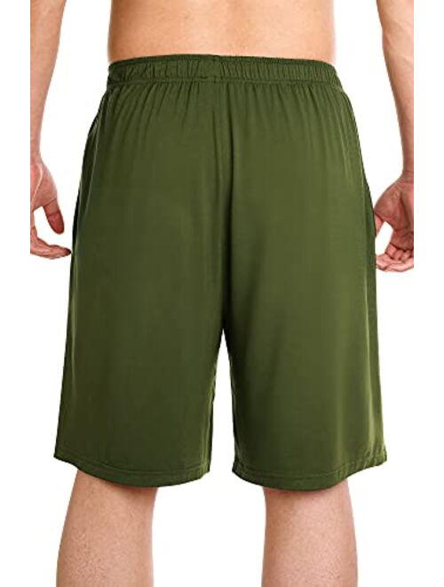 WiWi Mens Bamboo Viscose Pajama Shorts Lightweight Lounge Bottoms Soft Knit Sleep Short Pants Loungewear with Pockets S-3X