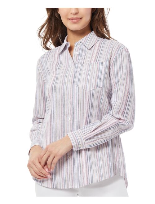 JONES NEW YORK Women's Striped Long-Sleeve Shirt