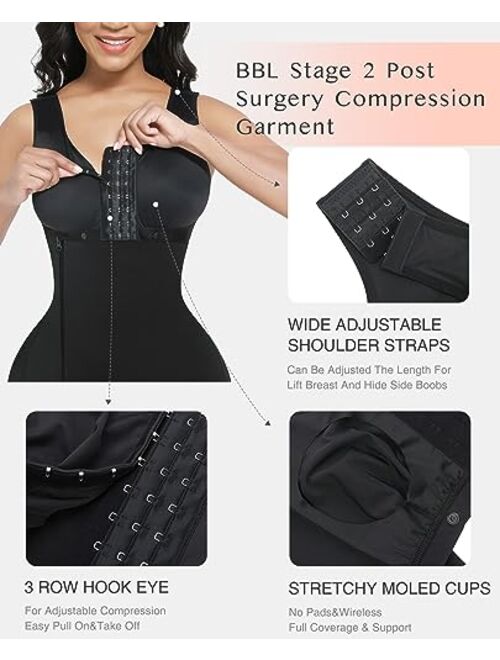 FeelinGirl Fajas Colombianas Shapewear for Women Tummy Control BBL Stage 2 Post Surgery Compression Garment