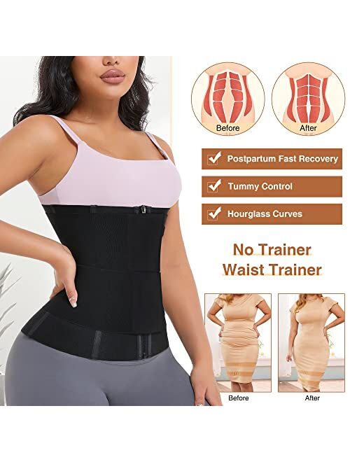 FeelinGirl Latex Waist Trainer for Women Tummy Control Shapewear Waist Cincher Hourglass Body Shaper Workout 25-Steel Bones