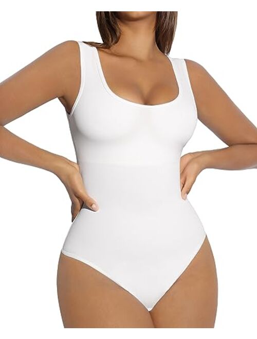 FeelinGirl Bodysuit for Women Tummy Control Seamless Fashion Going Out Sleeveless Tank Tops Bodysuit