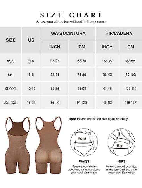 FeelinGirl Fajas Colombianas Full Body Shapewear for Women Tummy Tuck Butt Lifting Faja Post Surgery Compression Garment