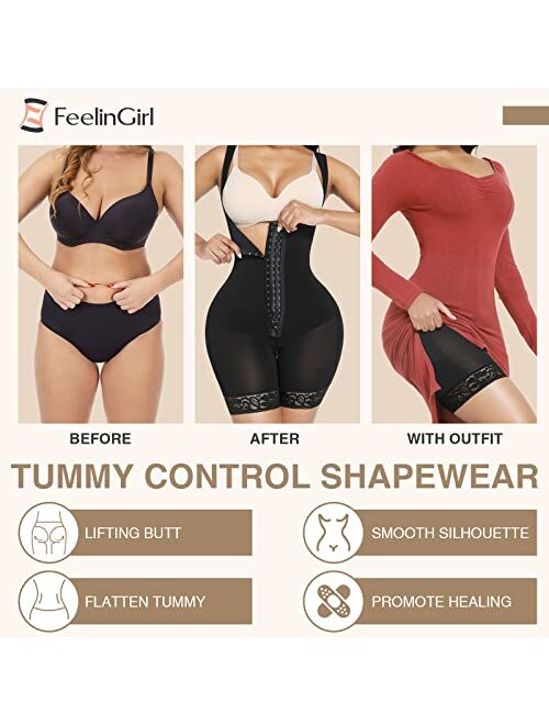 FeelinGirl BBL Fajas Colombians Tummy Control Shapewear for Women Compression Garment Post Surgery Body Shaper