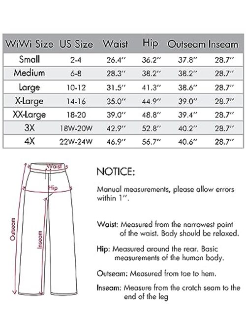 WiWi Bamboo Pajama Pants for Women Plus Size Pajamas Bottoms Wide Leg Lounge Sweatpants Soft Sleep Pant S-4X
