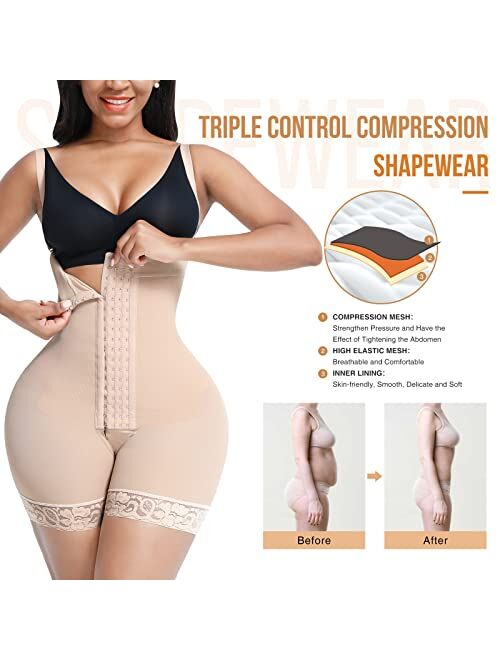 FeelinGirl Shapewear for Women Thigh Slimmer Faja Tummy Control Body Shaper Butt Lifter Panties
