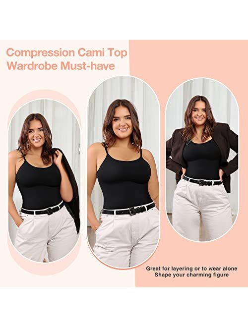 FeelinGirl Camisole for Women Tummy Control Cami Shaper Seamless Compression Tank Top Shapewear for Women