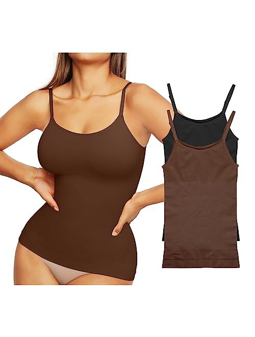 FeelinGirl Camisole for Women Tummy Control Cami Shaper Seamless Compression Tank Top Shapewear for Women