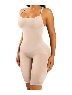 Fajas Shapewear for Women Tummy Control Body Shaper Butt Lifter Thigh Slimmers Knee-Length Bodysuit