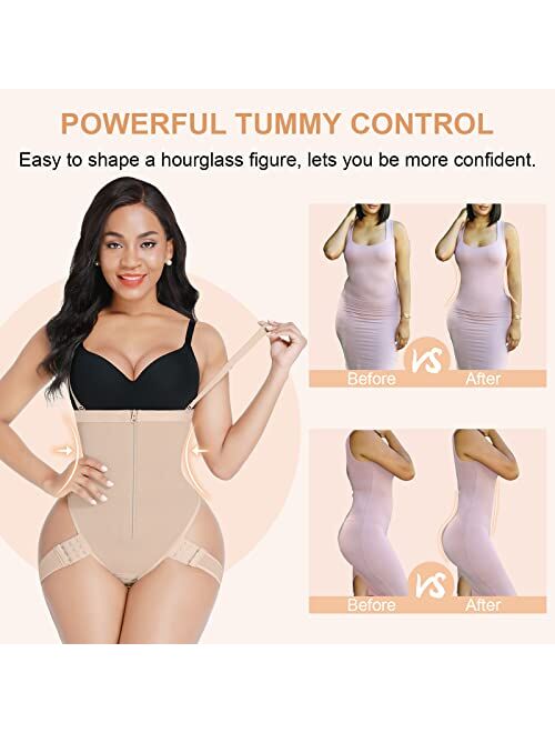 FeelinGirl Shapewear for Women Firm Triple Tummy Control Thong Shorts Faja Butt Lifter Invisible Body Shaper