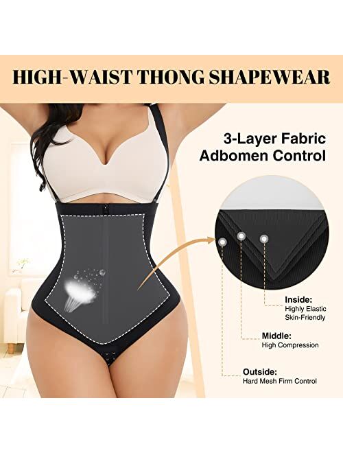 FeelinGirl Tummy Control Shapewear for Women Strapless Thong Panties Fajas Colombianas Post Surgery Compression