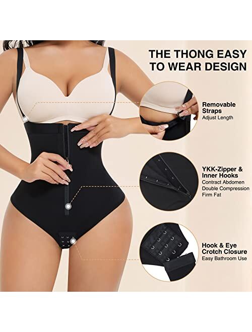 FeelinGirl Tummy Control Shapewear for Women Strapless Thong Panties Fajas Colombianas Post Surgery Compression