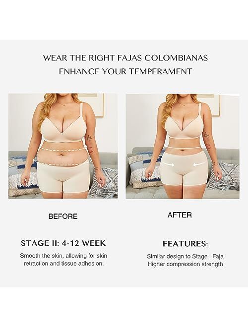 FeelinGirl Fajas Colombianas Moldeadoras BBL Stage 2 Post Surgery Compression Shapewear for Women Tummy Control