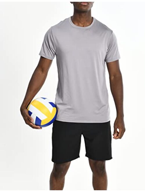 Comfneat Men's 4-Pack Athletic T-Shirt Quick Dry Crew Neck Undershirt Sweat-Absorbent Underclothing