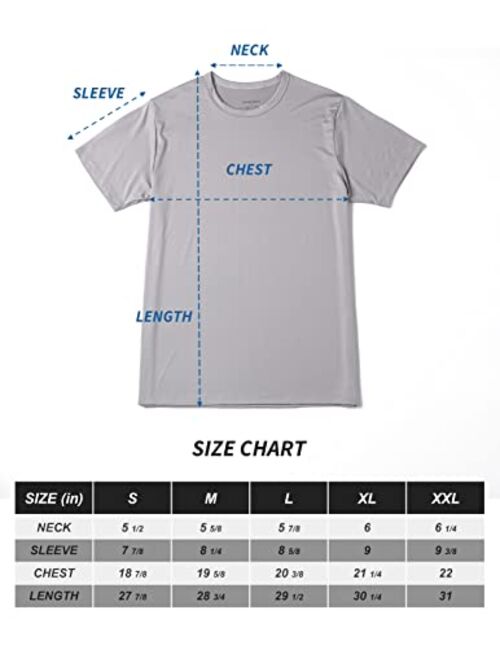 Comfneat Men's 4-Pack Athletic T-Shirt Quick Dry Crew Neck Undershirt Sweat-Absorbent Underclothing