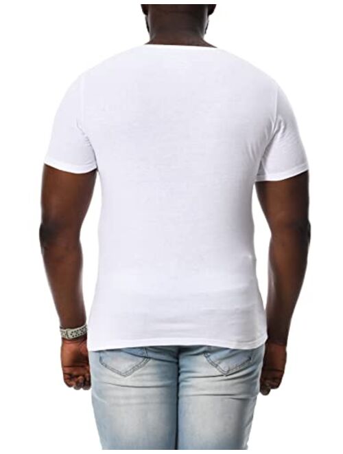 Comfneat Men's Cotton Blend Undershirts V-Neck Lightweight T-Shirts 4-Pack