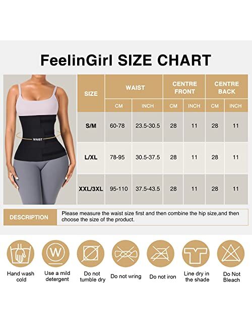 FeelinGirl Waist Trainer Wrap for Women Tummy Control 3 Segmented Sauna Belt Plus Size Body Shaper Fajas Colombianas