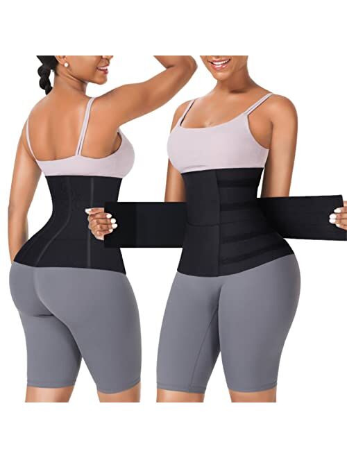 FeelinGirl Waist Trainer Wrap for Women Tummy Control 3 Segmented Sauna Belt Plus Size Body Shaper Fajas Colombianas