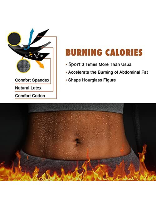 FeelinGirl Workout Waist Trainer for Women Natural Latex Waist cincher Long Torso Three Belts