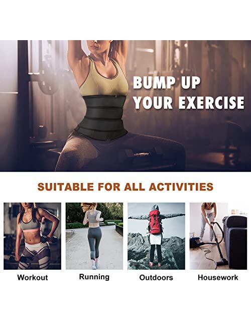 FeelinGirl Workout Waist Trainer for Women Natural Latex Waist cincher Long Torso Three Belts